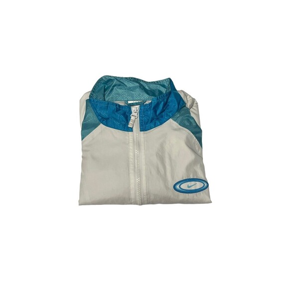 VINTAGE Nike Womens Large Lightweight Track‎ Jacket blue and white - Picture 8 of 9
